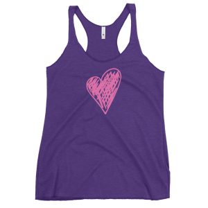 Women's Single Heart Racerback Tank